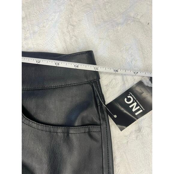 INC Women’s Faux-Leather Straight-Leg Pants Black Mob wife Matrix Vamp Size 8 - Picture 10 of 10